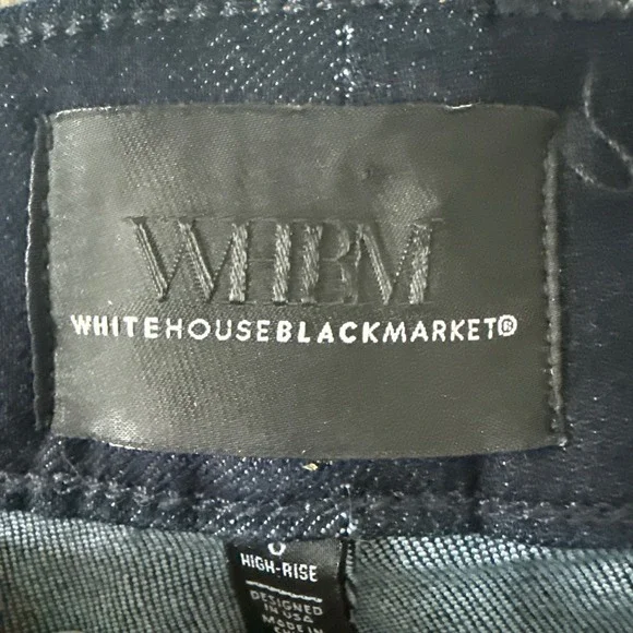 White House Black Market WHBM High-Rise Mariner Wide Leg Jeans Sailor Dark Sz 8 - Picture 8 of 15